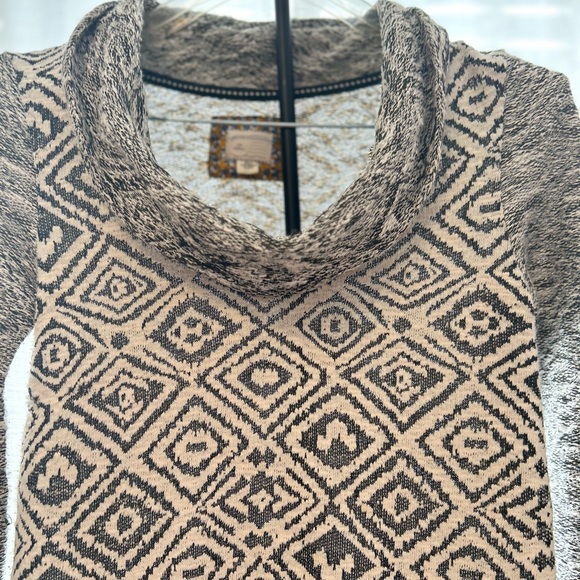 Anthropologie Konya Cowlneck Tunic Black Motif Sweater Tunic Small - Picture 4 of 16